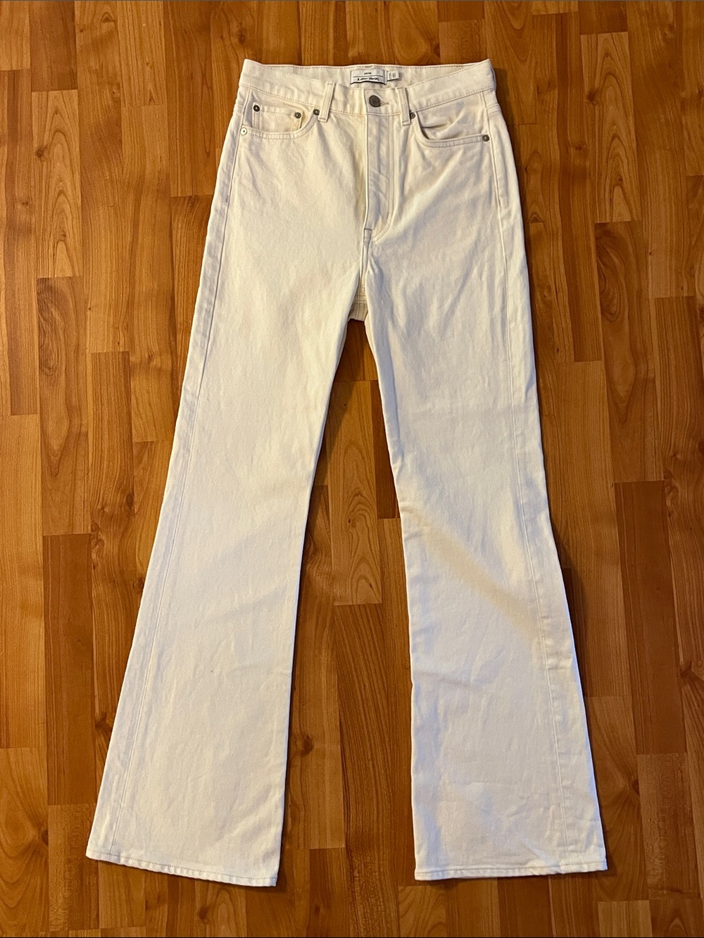 & Other Stories Cream White High Waist Flare & Wide Leg Jeans